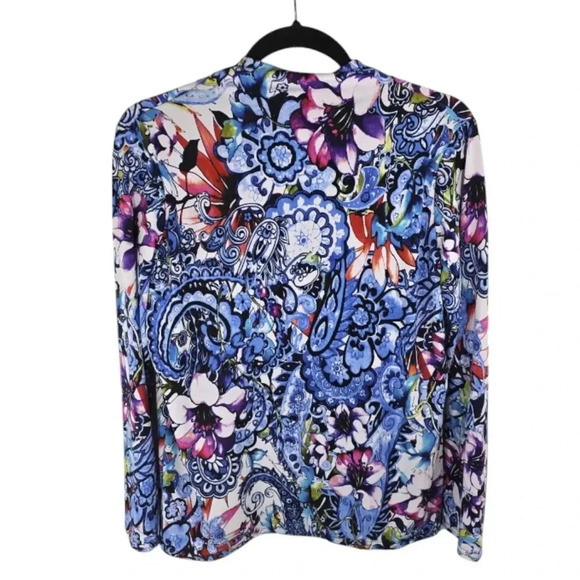 {Peck & Peck} Women's Paisley Print Open Cardigan Jacket - Size Medium - Picture 3 of 11